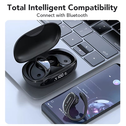 XT80 Bluetooth 5.3 Earphones True Wireless Headphones with Mic Button Control Noise Reduction Earhooks Waterproof Headset