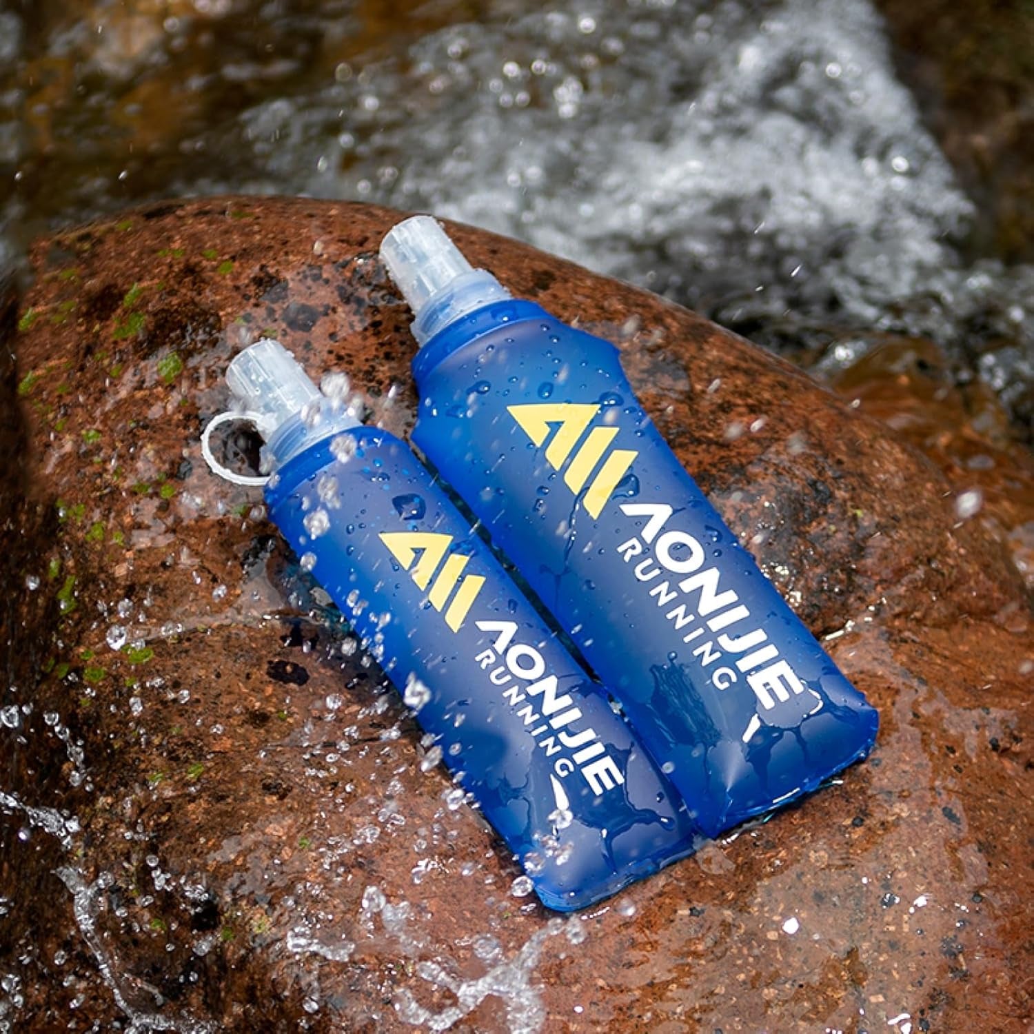 TPU Soft Flask Collapsible Water Bottle 250Ml 420Ml 450Ml 500Ml 610Ml 710Ml Folding Running Hydration Flask Handheld Squeeze for Sports Hiking Cycling Jogging Marathon